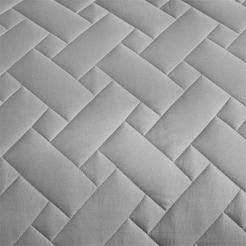 Completo copriletto trapuntato moderno in tinta unita - Copriletto jacquard da 3 pezzi con cuciture geometriche, piumone leggero per tutte le stagioni_voghion.com