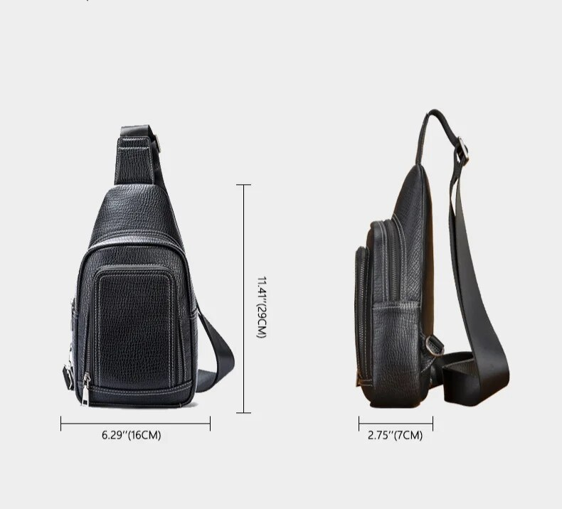 Malunte Large Capacity Genuine Leather Shoulder Car Sewn Men's Crossbody Chest Bag_voghion.com