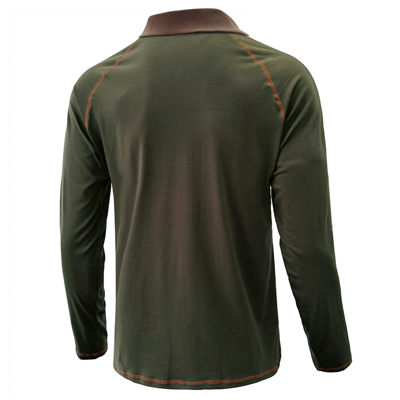Herren Langarm Revers T-Shirt Herren Poloshirt Herren Herbst Unterhemd Top_voghion.com