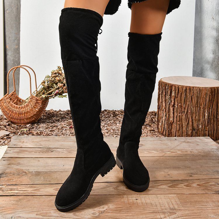 New long boots women over knee high heels new elastic long boots spring and autumn single thin_voghion.com