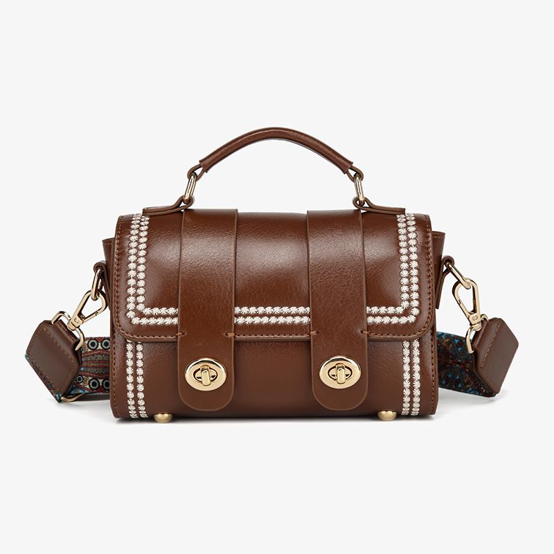 Niche Genuine Leather Women's Crossbody Ladies' Shoulder Summer Autumn Commuting Cowhide Cambridge Bag_voghion.com