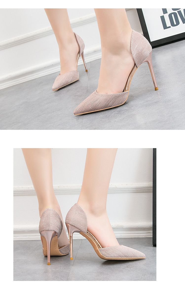 Sexy pointy women's shoes hollowed-out high heels nightclub slimming stiletto heels sandals_voghion.com