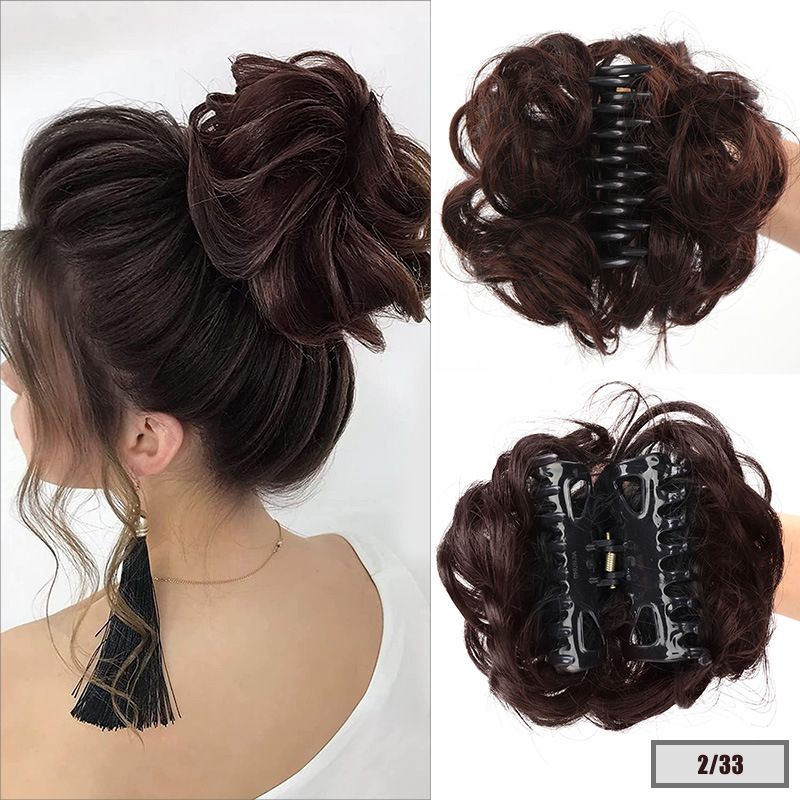 Extension per capelli e parrucche Parrucca anello copricapo clip chignon bocciolo di fiore testa palla 15cm45g chignon anello capelli spettinati_voghion.com