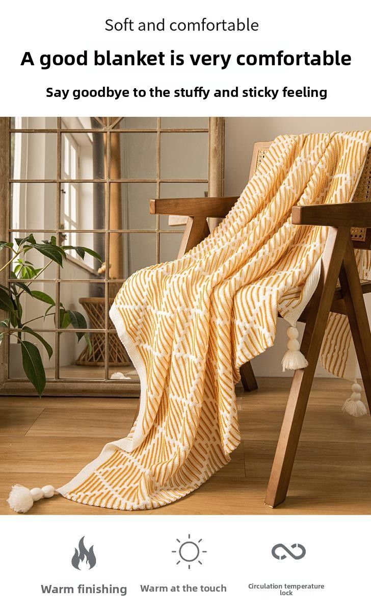 Nordic INS Style Knitted Bedside Towel Homestay Internet Celebrity Sofa Air Conditioning Baby Blanket_voghion.com