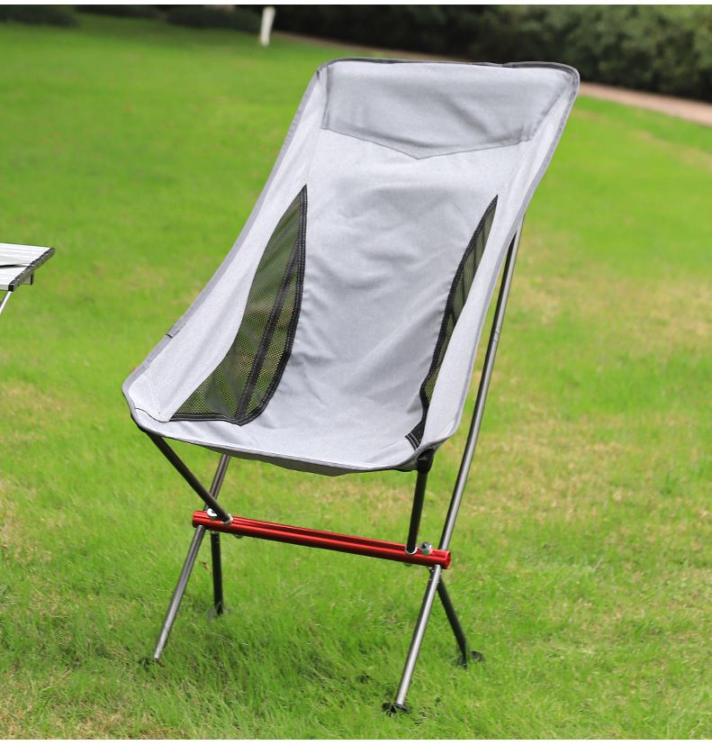 Outdoor Camping Outdoor Folding Chair Camping Beach Barbecue Portable Moon Chair Self Driving Leisure Fishing Aluminum Alloy Chair_voghion.com