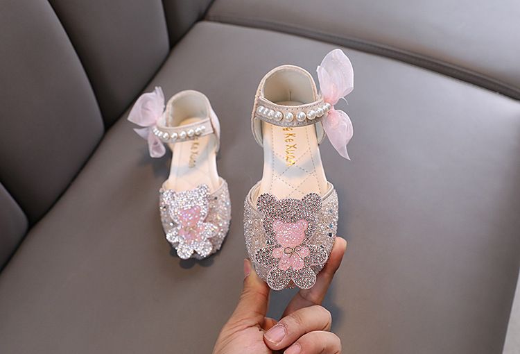 Cartoon Mädchen Prinzessin Baby Student Kleines großes Kind Diamant Tanzshow Schuhe und Sandalen_voghion.com
