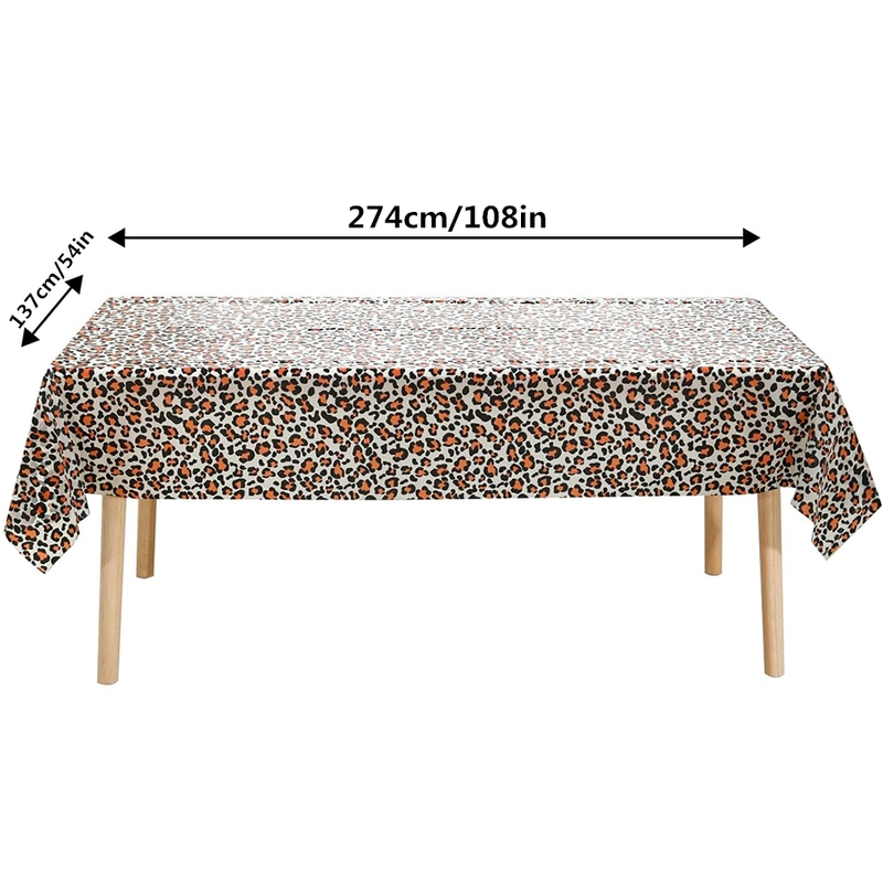 1 piece leopard print disposable plastic tablecloth for kids adult wildlife themed party decorations 108 x 54 inches_voghion.com