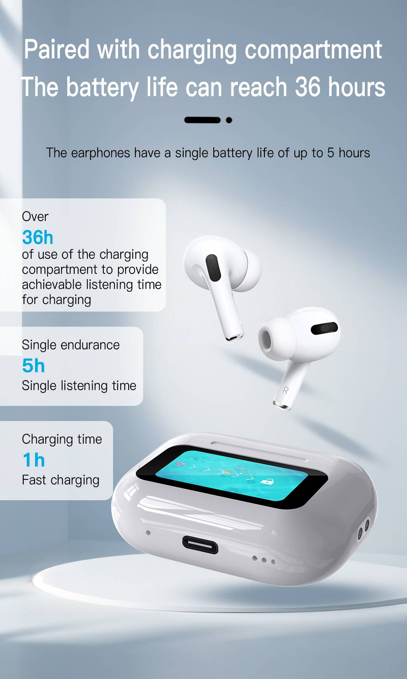Wireless Earphones With Intelligent Touch Charging Case, Deep Bass Stereo Earbuds, And Microphone_voghion.com