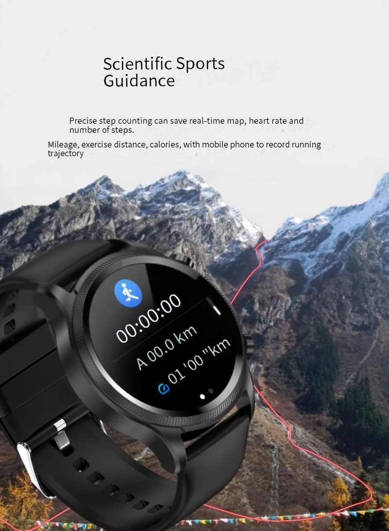 Smart Watches E400 Smart Watch ECG+PPG Niet-invasieve bloedsuikerspiegel Lichaamstemperatuur Bloedzuurstof Elektrocardiogram met 1,39 inch groot scherm_voghion.com