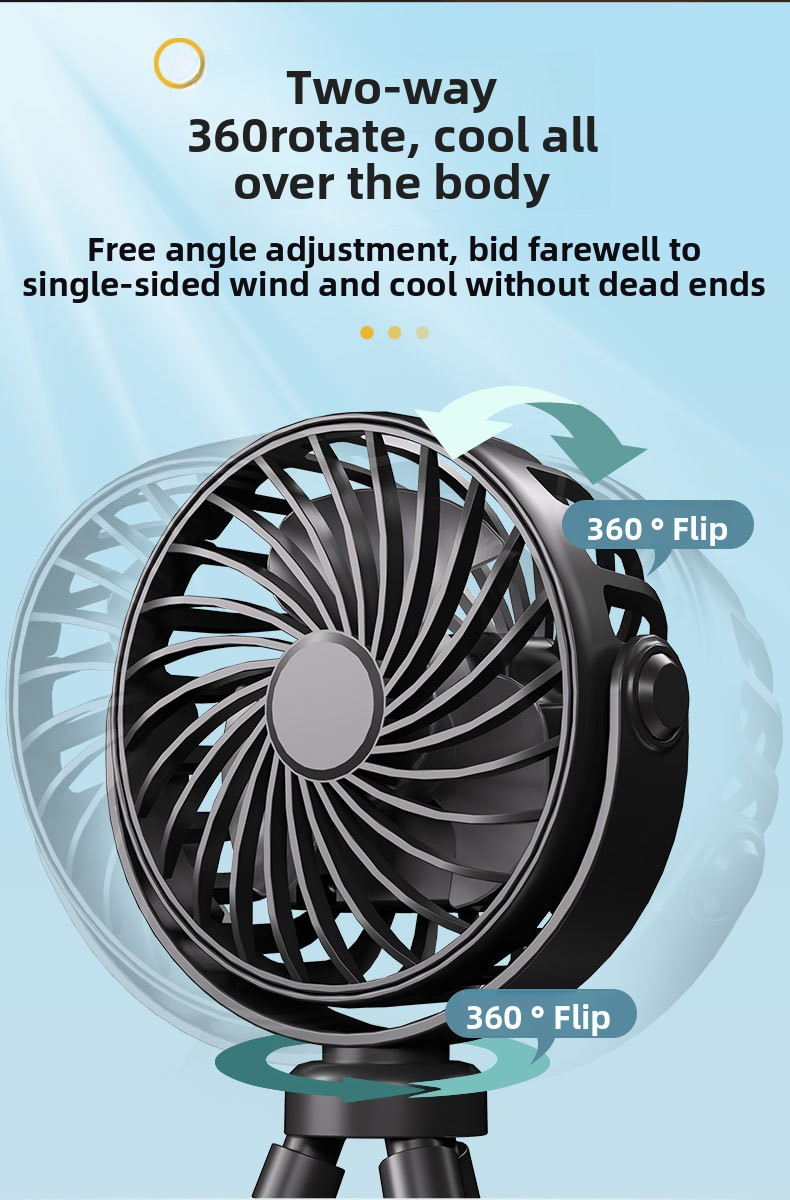 Octopus Mini Fan - 3-in-1 Portable Desk/Handheld/Stroller Fan With 360° Adjustable Stand USB Rechargeable & Ultra Quiet (Foldable 3 Speeds Safe)_voghion.com