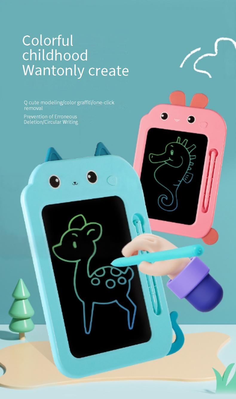 LCD Writing Tablet For Kids - Colorful Drawing & Doodle Board With Erasable Function, Fun Cartoon Designs_voghion.com