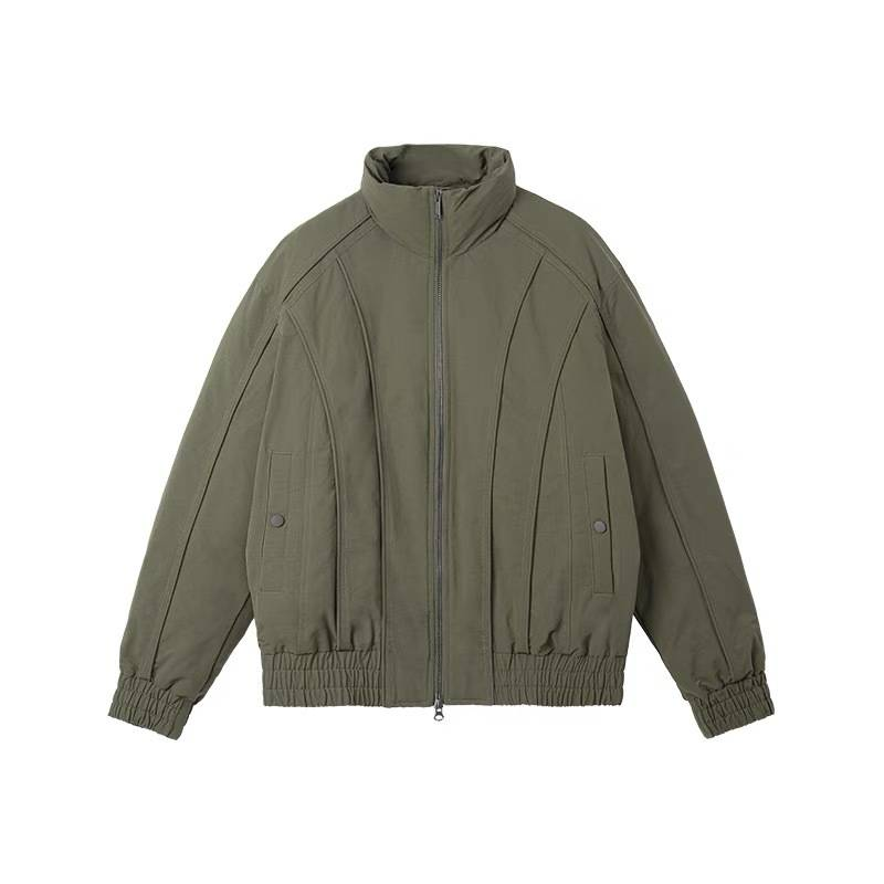 Men’s Stylish Short Puffer Jacket – Lightweight Duck Down, Stand Collar, Slim Fit (M-XXXL, Black/Army Green/Navy)_voghion.com