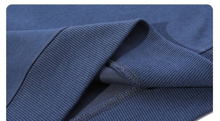 Men's Cotton Sweatshirt & Sweatpants Set – Casual Round Neck Two-Piece Outfit (Grey/Black/Blue, M-5XL)_voghion.com