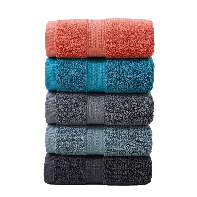 Pure Cotton Household Towel Set (6 Pieces), Including Bath Towels, Face Towels, Shower Towels And Hand Towels_voghion.com
