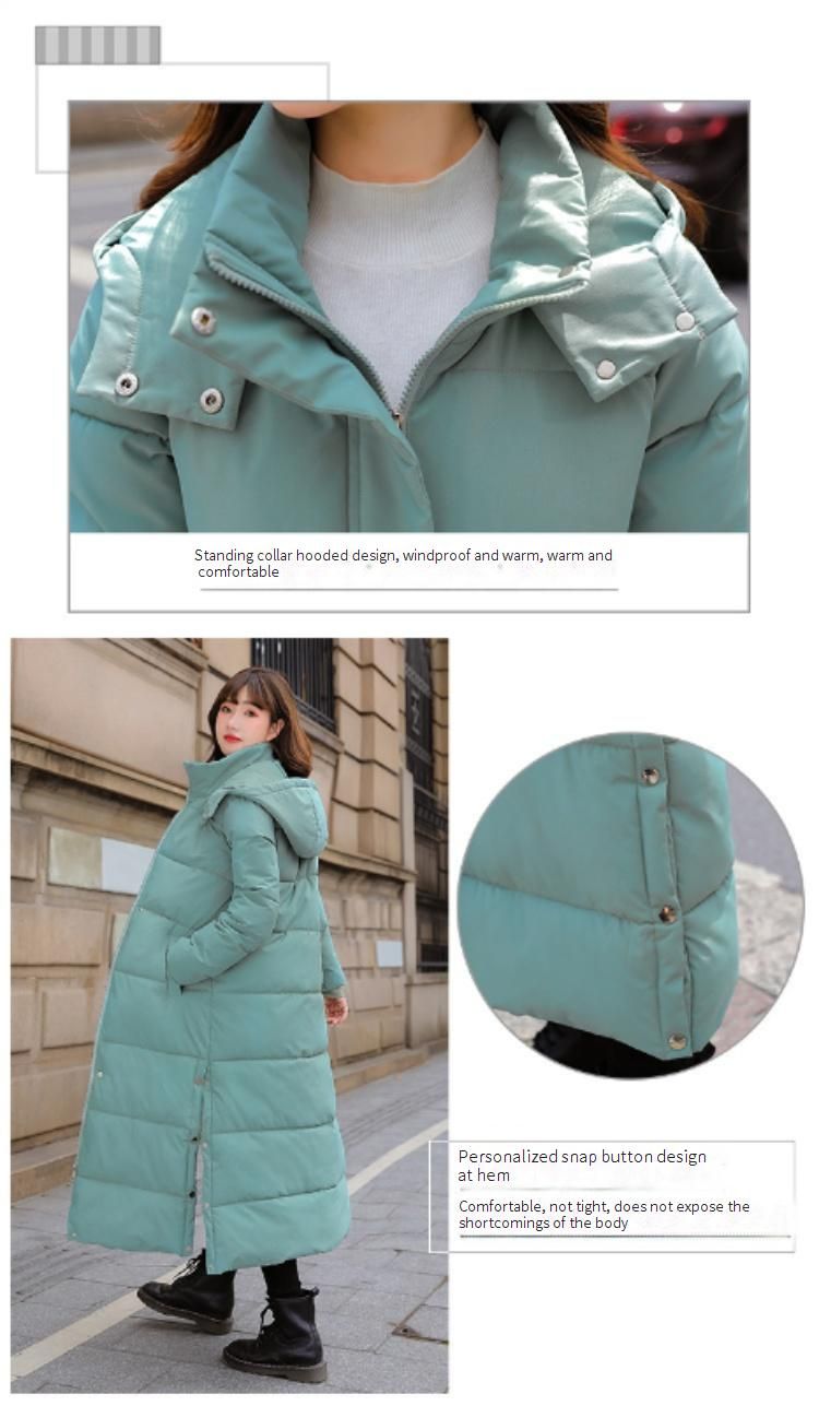 Casaco Puffer Slim-Fit Longline – Parka Coreana de Inverno com Capuz (Branco/Cáqui/Verde/Preto, M-XXXL)_voghion.com