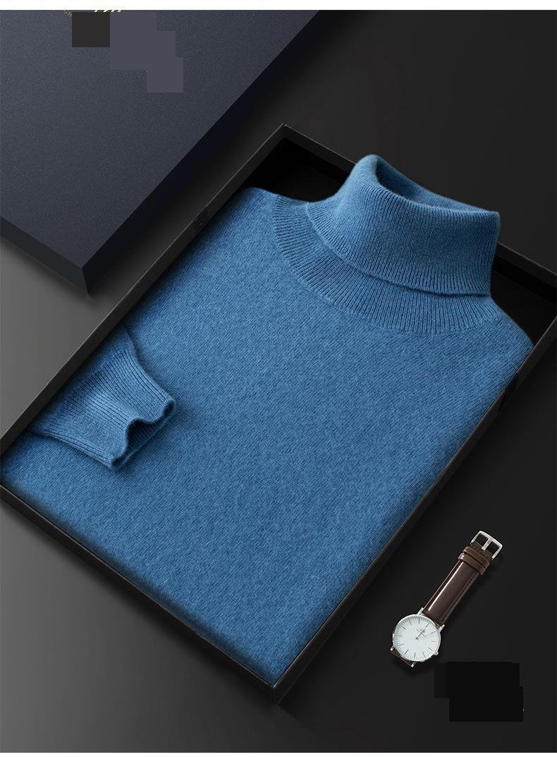 Herren Premium Kaschmirpullover – Klassischer Pullover mit hohem Halsausschnitt und lockerer Passform für Herbst & Winter (Beige/Camel/Mittelgrau/Schwarz_voghion.com