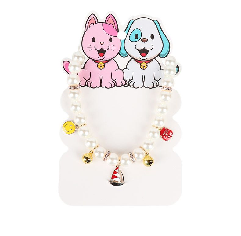 Handgemaakte, geweven, verstelbare en universele hondenhalsband met parels_voghion.com