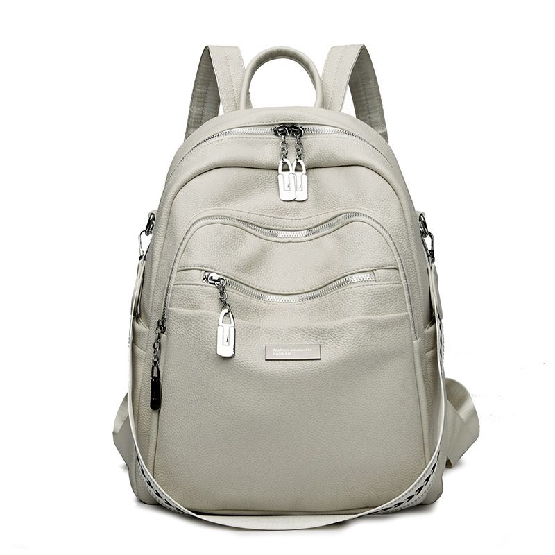 Zaino in morbida pelle testurizzata di grande capacità per donna, 2024, nuova borsa da viaggio alla moda, multifunzionale ed elegante da donna_voghion.com