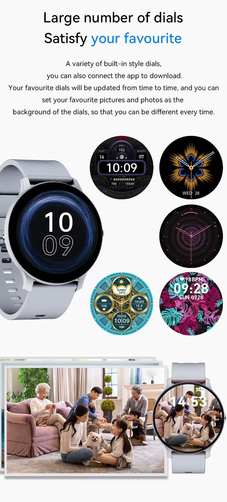 X27 Private Model Round Screen Smart Watch Heart Rate Blood Oxygen Monitoring Waterproof Multi Function Health Watch For Couples_voghion.com