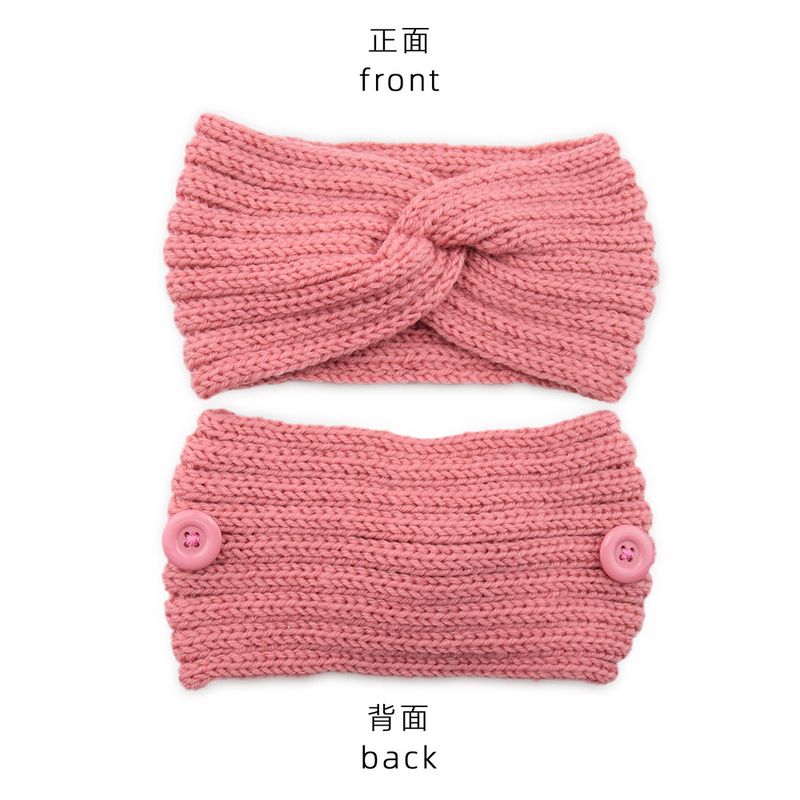 Maschera anti-strangolamento con bottone lavorato a maglia, fascia per capelli calda, accessorio per capelli autunnale e invernale, protezione per le orecchie a croce, copricapo_voghion.com