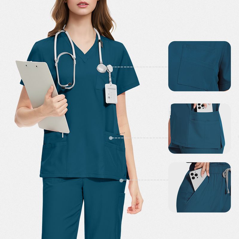 Women’s Clothing New Arrival Doctor Nurse Work Uniform Surgical Gown Surgical Gown Hand Washing Gown Operating Room Straight Pants Solid Color Suit_voghion.com