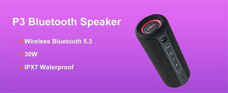 WISETIGER P1S 15W kültéri hordozható Bluetooth IPX7 vízálló hangdoboz basszuskiemeléses TWS kettős párosítású BT5.3 mini hangszóró_voghion.com