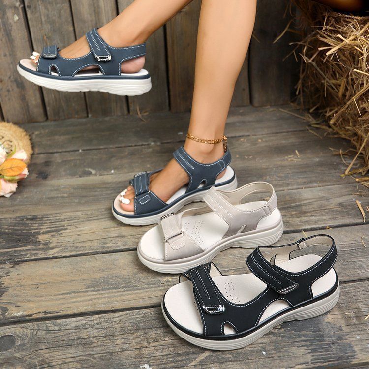 Neue Damenschuhe in Übergröße, Sommer 2025, dicke Sohlen für Damen, stilvoller Klettverschluss, Zhuotian-Sandalen für Damen_voghion.com