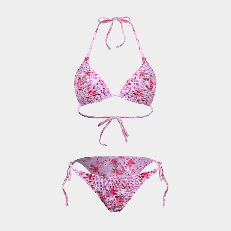 Vêtements pour femmes Jupe en gaze Fendue Bikini de Vacances Maillot de Bain Sexy Imprimé Bikini Ensemble Trois Pièces_voghion.com