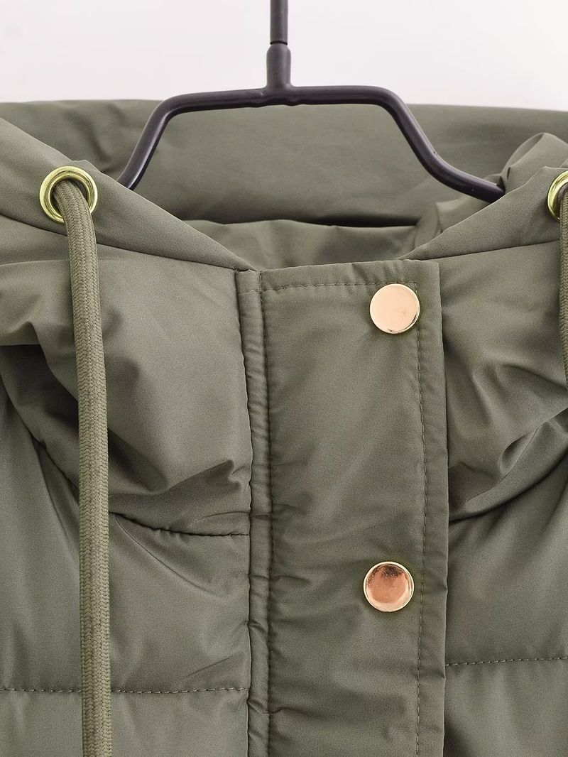 Giacca gilet lunga in cotone per abbigliamento donna autunno e inverno 2024 nuova moda_voghion.com