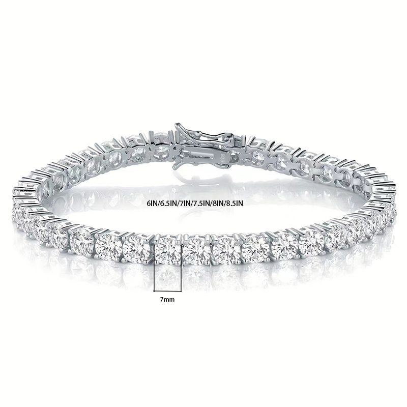 Messing casual klassieke stijl ronde plating inleg zirkoon tennisarmband_voghion.com
