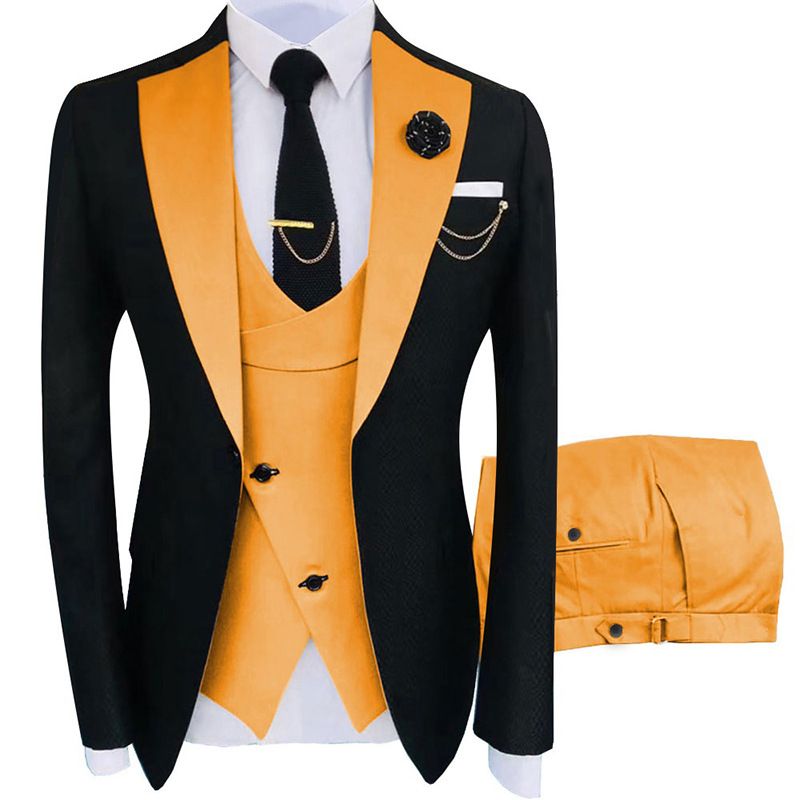 Men's Clothing Men Suits Elephant Lapel Slim Fit Men's Wedding Suit Three Piece Set_voghion.com