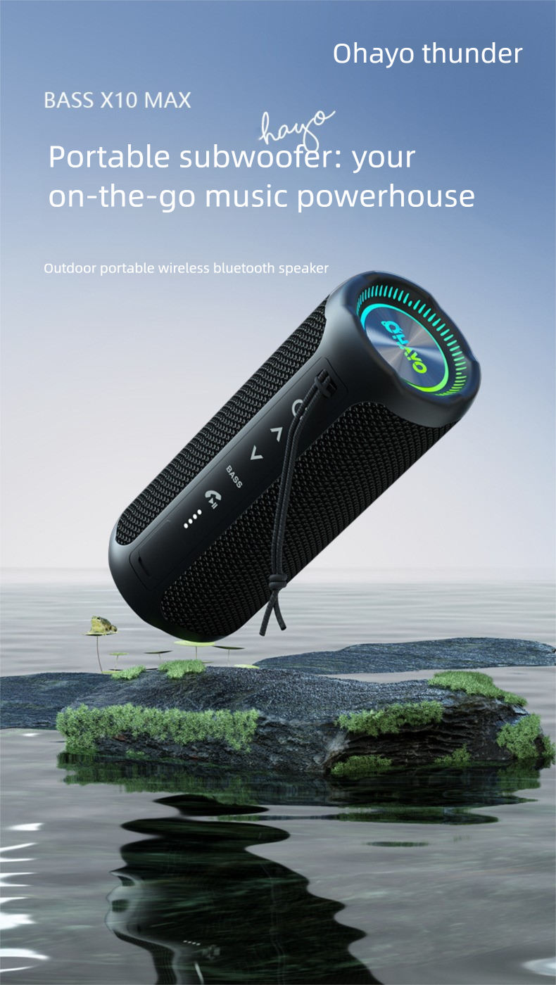 Raiden X10MAX Bluetooth 35W Large Volume Subwoofer Home Outdoor Portable Car Speaker_voghion.com
