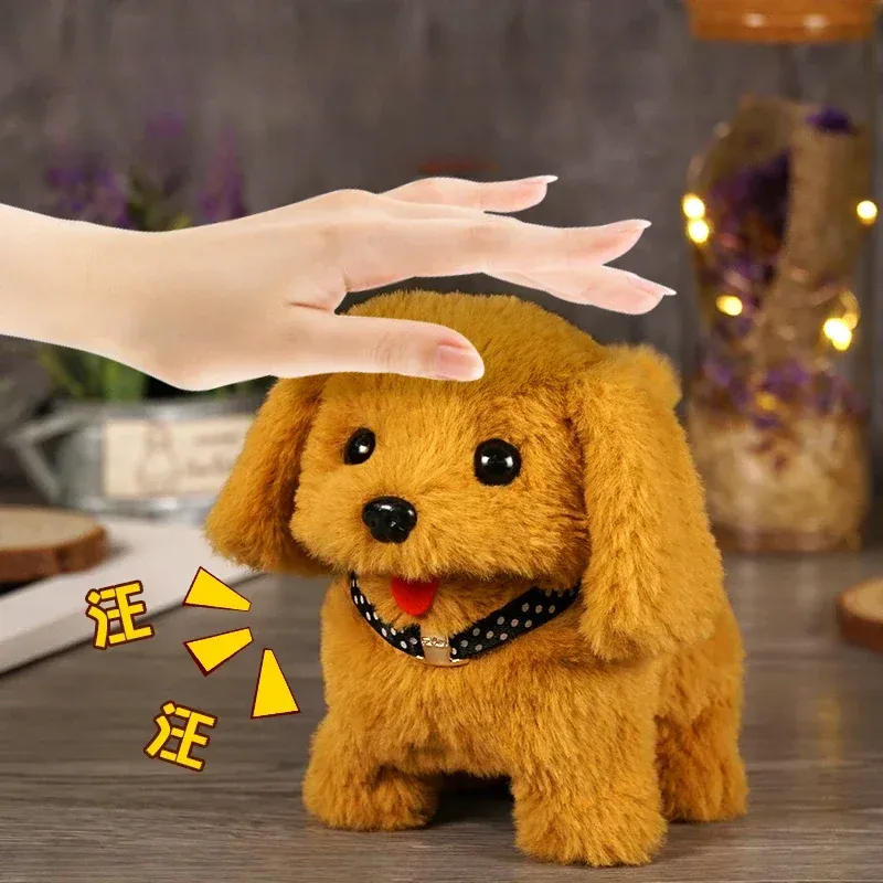 Plush Toys Puppy Electronic Toy Walking And Barking Dogs Tail Wagging Interactive Dog Toy For Kids Christmas Birthday Gift_voghion.com