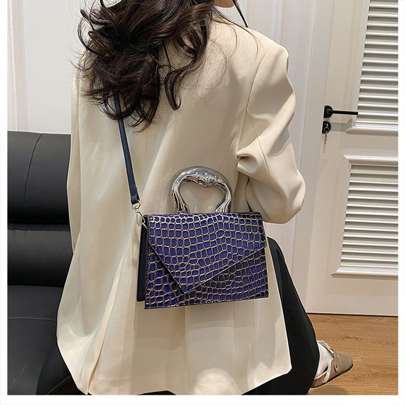 New Love Handheld-Tasche für Damen, Retro-Steinmuster, kleine quadratische Tasche, trendige und vielseitige Textur,_voghion.com