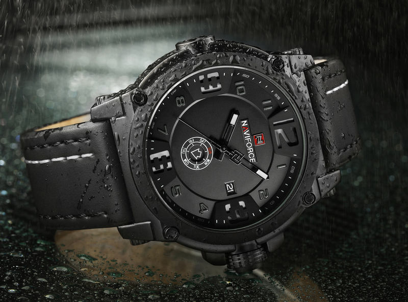 NAVIFORCE Leading 9099 Calendar Men's Waterproof Quartz Belt Watch_voghion.com