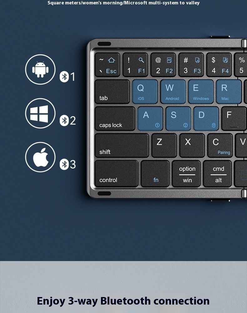 Heiß verkaufte dreifach gefaltete Tastatur, kabellos-Bluetooth-faltbare kleine Tastatur, geeignet für Desktop-Computer, Laptop-Tastaturen, Maus-Sets_voghion.com