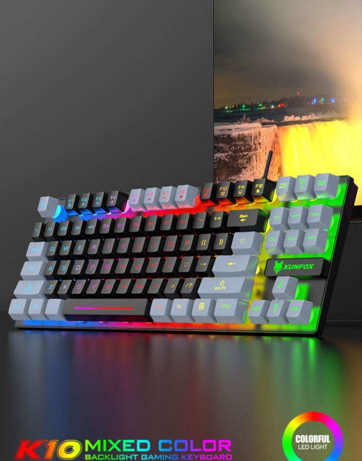 Mechanical Feel Keyboard 87 Keys Gaming Mouse Wired Laptop External Silent Small Membrane_voghion.com