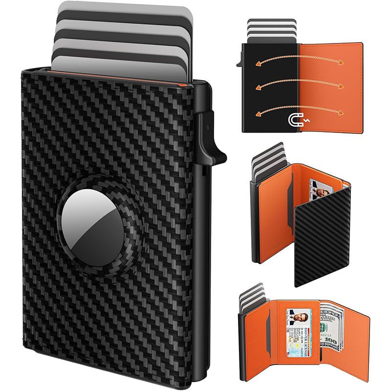 Microfiber Oil Wax Men's Wallet Tri-fold Rfid Anti-theft Brush Automatic Pop-up Card Bag_voghion.com