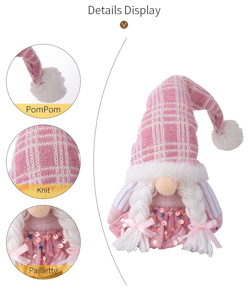 Funkelndes rosa Glitzer-Weihnachtsfiguren-Set – Stehender Weihnachtsmann, Schneemann und Rentier als Schreibtischdekoration für weihnachtliche Stimmung._voghion.com