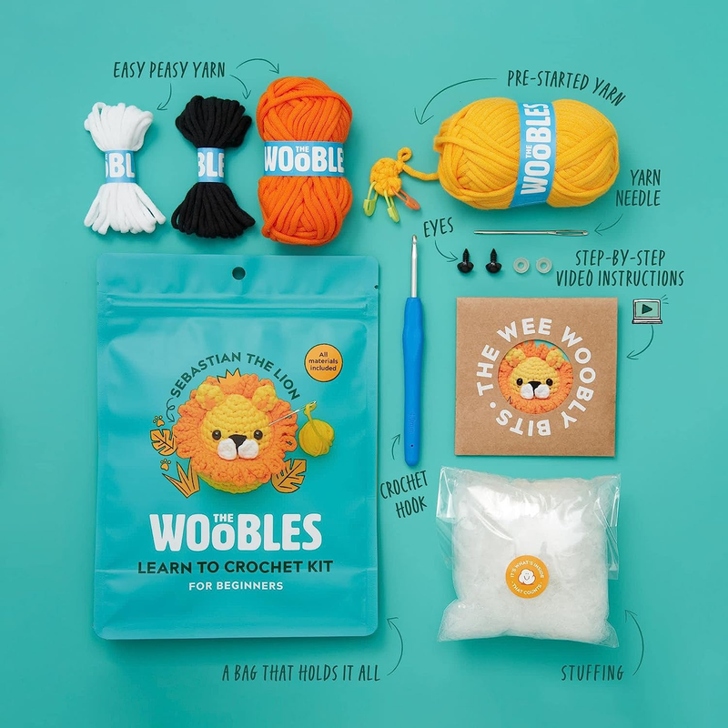The Woobles Beginners Crochet Kit with Easy Peasy Yarn as seen on Shark Tank - Crochet Kit for Beginners with Step-by-Step Video Tutorials _voghion.com