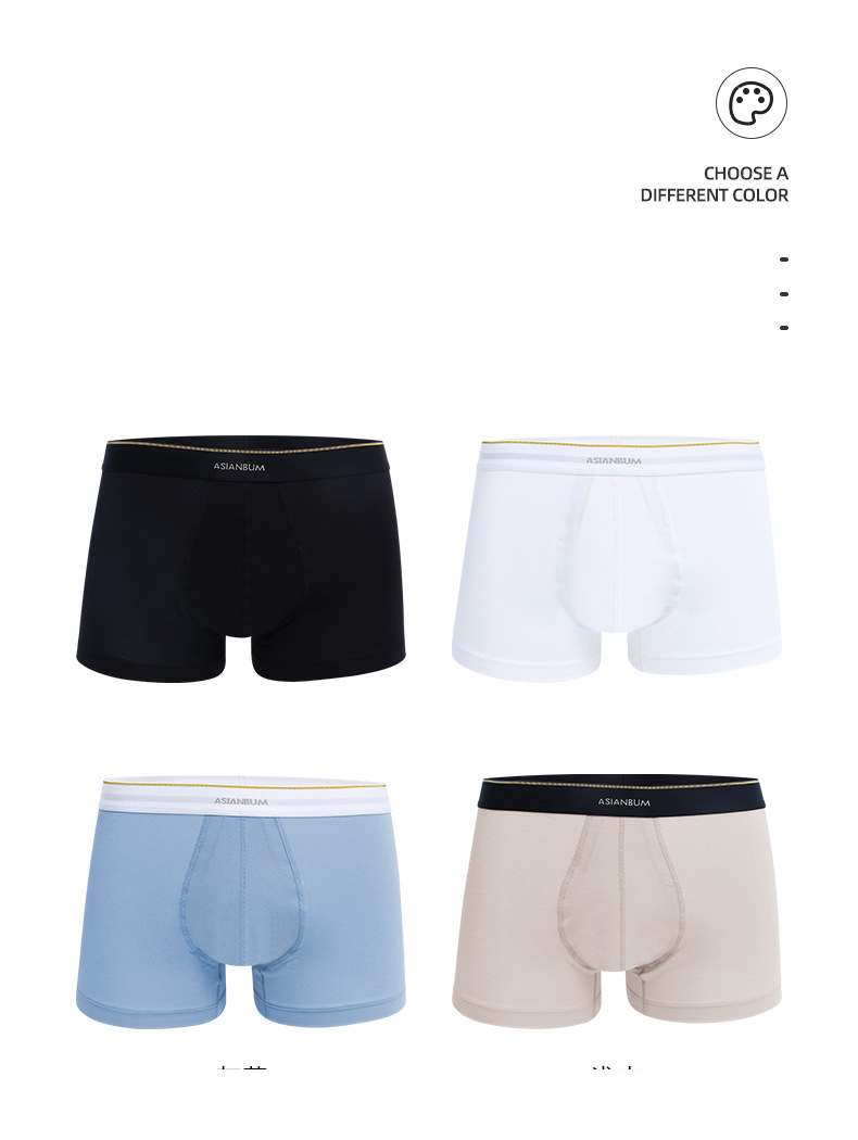 Men's clothing modal mesh inner capsule compartment breathable simple business sexy boxer briefs_voghion.com