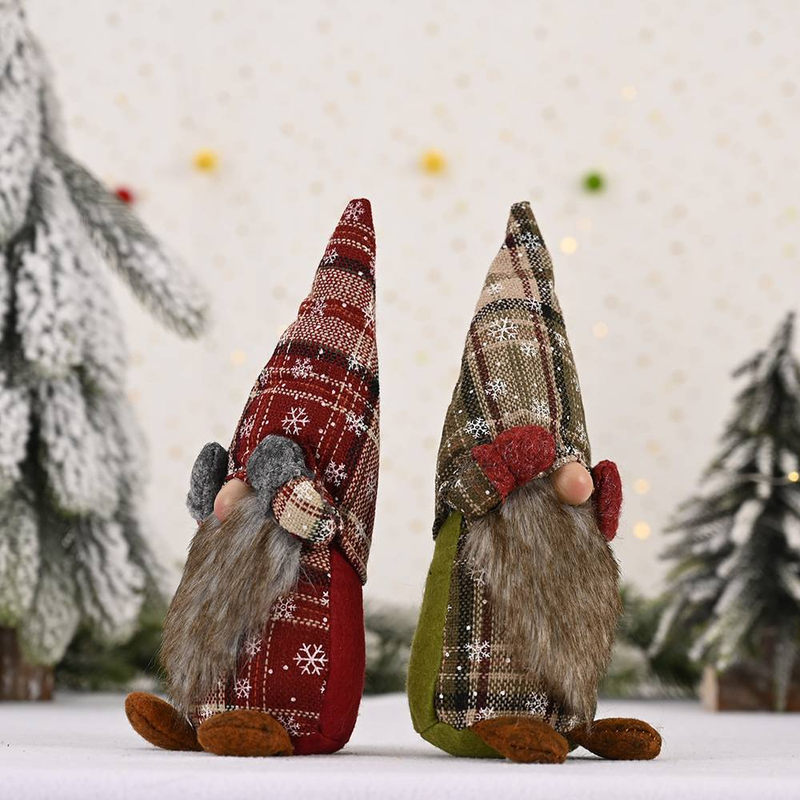 Weihnachtsdekorationen Schneeflocke, die die Augen bedeckt, keine Gesichtspuppe, stehende Haltung, kleine Puppenornamente, Ornamente für alte Männer_voghion.com