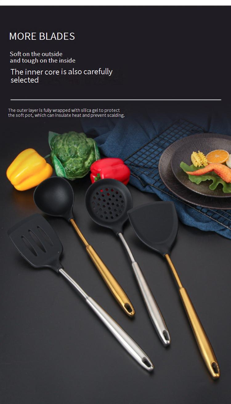 Easter‘s Day Stainless Steel Silicone Kitchenware Set Non Stick Pan Special Frying Shovel Stir Fry Shovel Household Soup Spoon_voghion.com