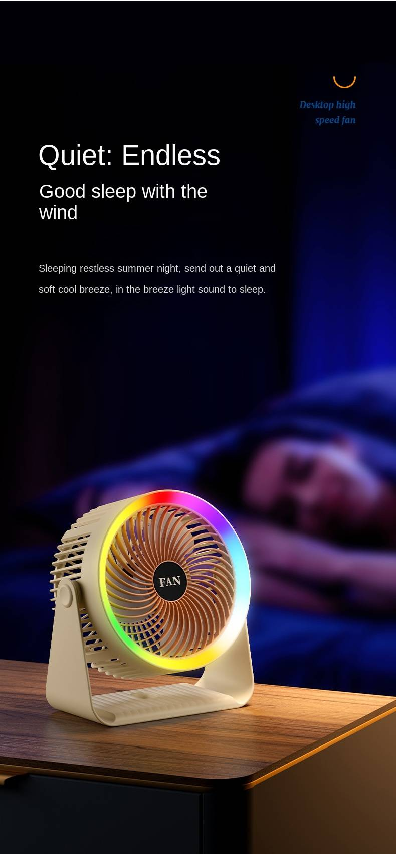 Ventilador de circulación móvil Huaxing HH-001 (estilo luz ambiental)_voghion.com