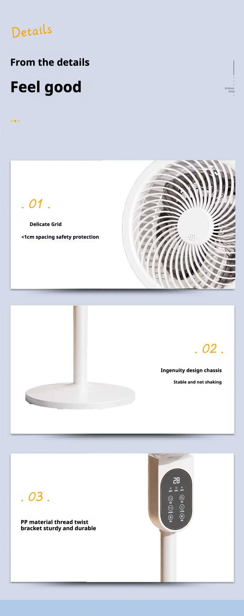 Oszillierender Ventilator mit Fernbedienung – Stand- und Tischventilator mit doppeltem Verwendungszweck und leiser Luftzirkulation für zu Hause_voghion.com
