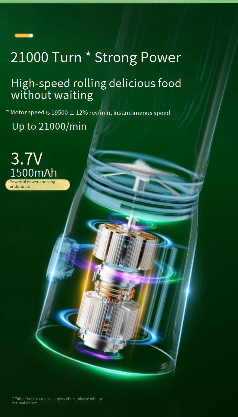 Portable USB Rechargeable Mini Blender For Juicing, Smoothies, And Ice Crushing – 500ml Travel-Friendly Blender Cup With Powerful 5-Blade System_voghion.com