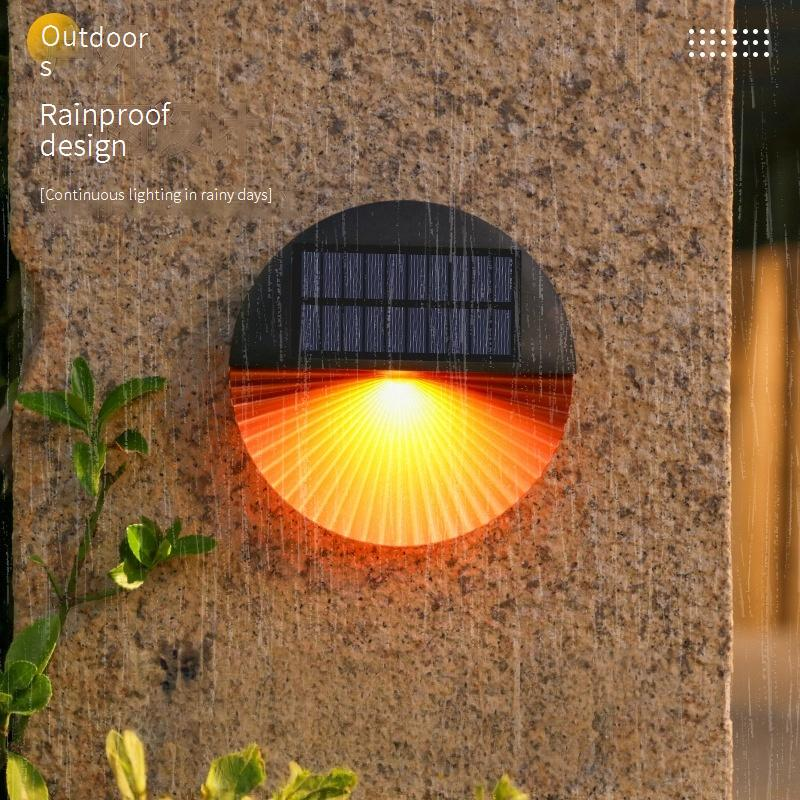 Solar-Wandleuchten für den Außenbereich, wasserdichte Gartenleuchten für Zaun, Terrasse, Weg, Hof, dekorative LED-Solarleuchten mit automatischer Ein-/Ausschaltung, Warmweiß_voghion.com