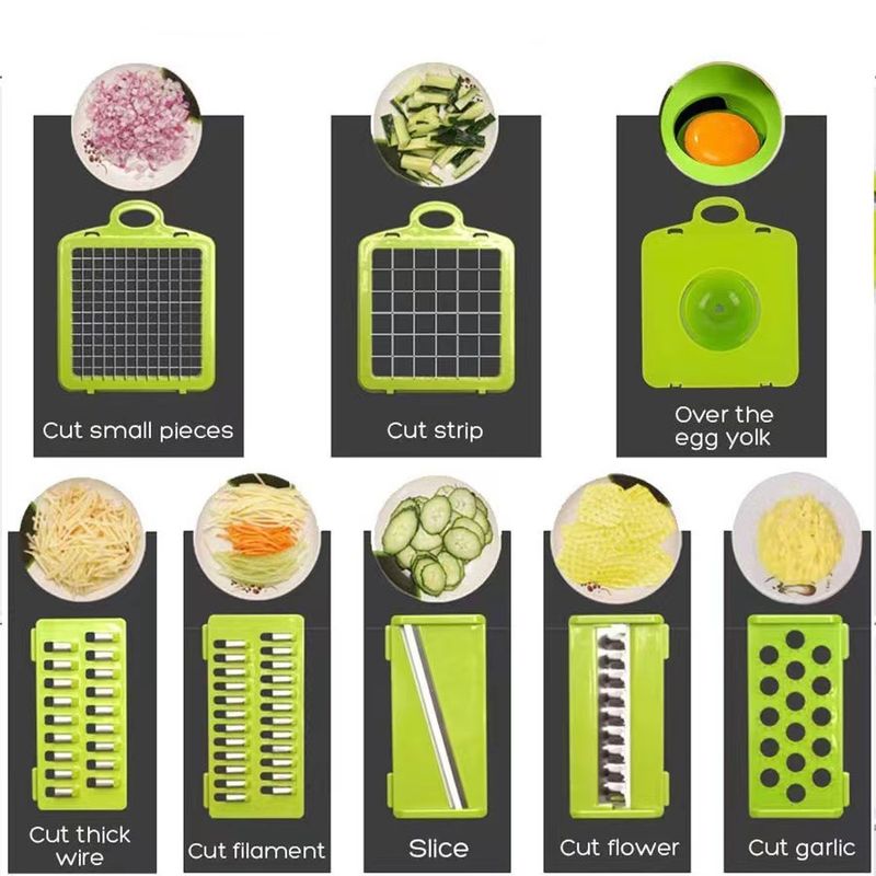 Set di utensili da cucina multifunzionali da 16 pezzi – Contenitori compatti in PET/PP con design impilabile – Articoli essenziali per la casa e i viaggi, moderni e minimalisti_voghion.com