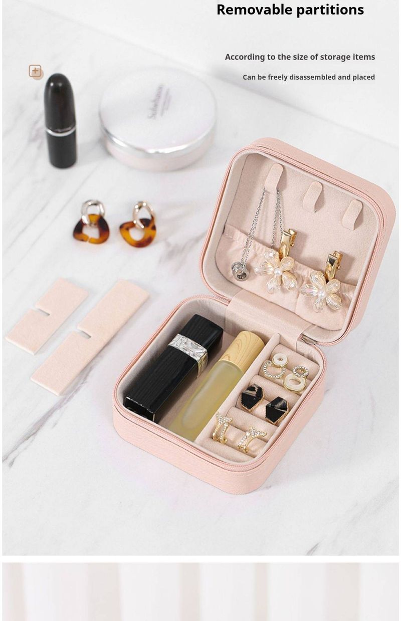 Elegante Schmuckschatulle aus PU-Leder mit Deckel – Kompakter Organizer für Ohrringe, Halsketten und Ringe (mehrlagige Aufbewahrung, 9,5 x 9,5 x 4,7 cm, mehrere Farben)_voghion.com