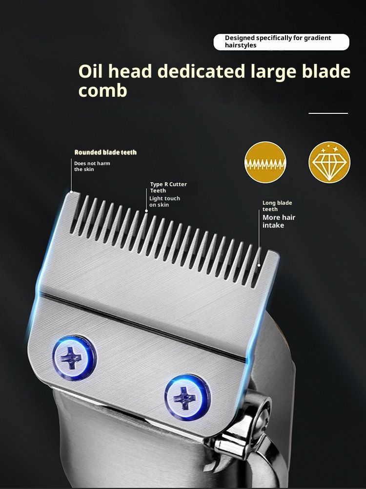 Professioneller kabelloser Haarschneider für Herren – Wiederaufladbarer Elektrorasierer mit LCD-Display, Stahlklingen und 3 Führungskämmen_voghion.com
